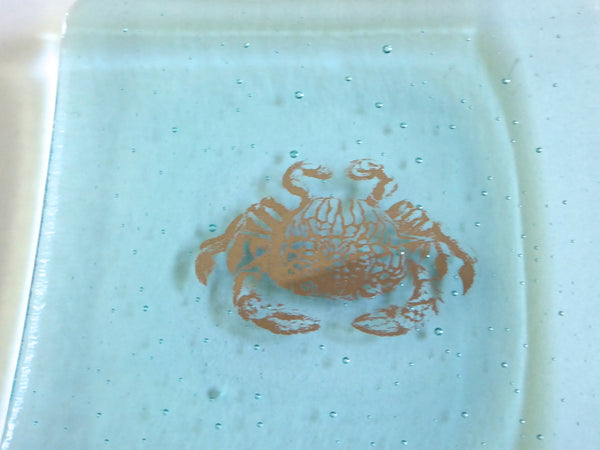Pale Aqua Crab Plate