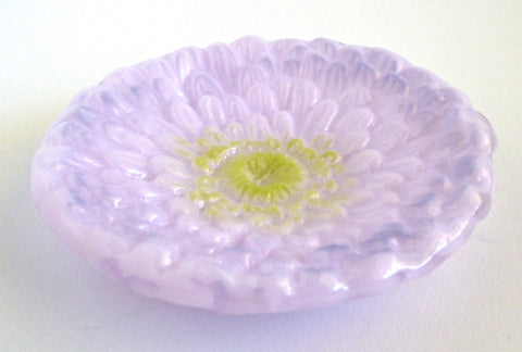 Orchid Pink Fused Glass Zinnia Dish
