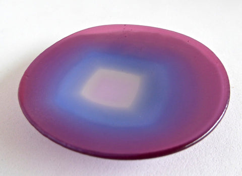 Pink and Blue Fused Glass Ring Dish