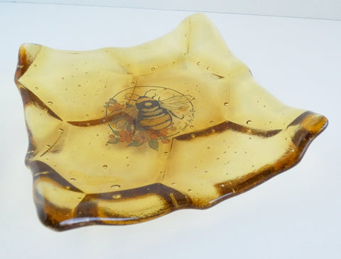 Fused Glass Honeycomb Plate
