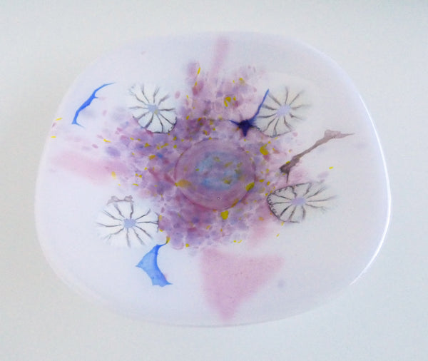 Fused Glass Bowl in Purples, Pinks and Blues