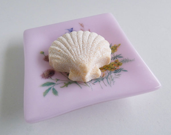 Fused Glass Floral Ring Dish in Petal Pink