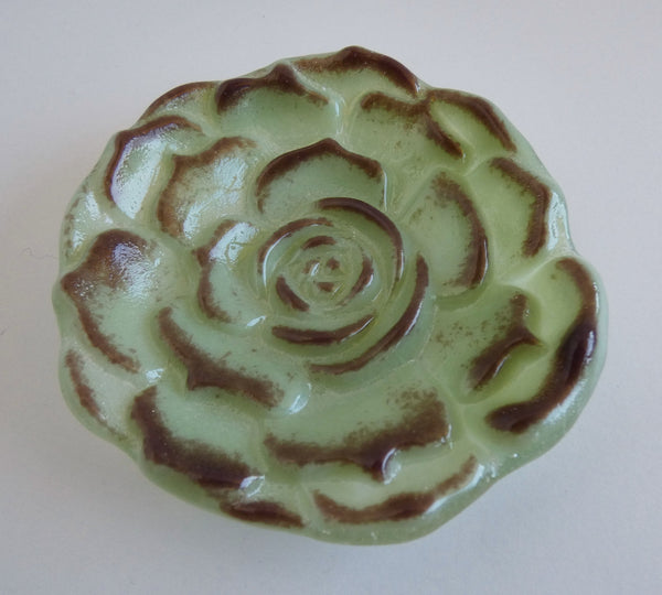 Green Fused Glass Succulent Dish