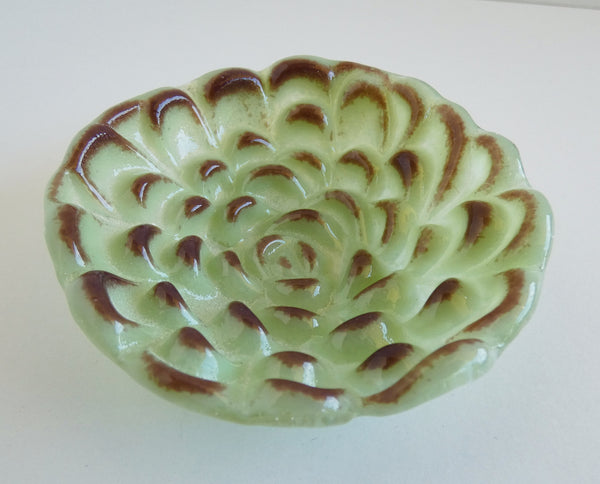 Green Fused Glass Succulent Dish