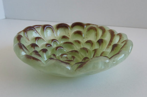 Green Fused Glass Succulent Dish