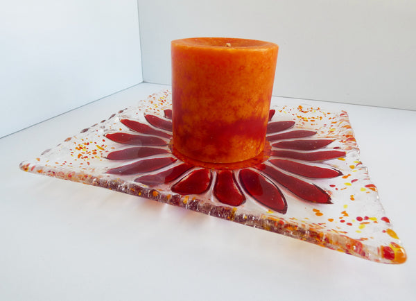 Fused Glass Sunflower Plate