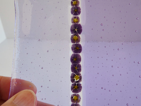 Fused Glass Murrini Plate in Neo Lavender and Lavender Tint