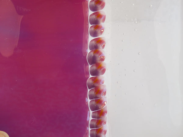 Fused Glass Murrini Plate in Pink and Streaky White