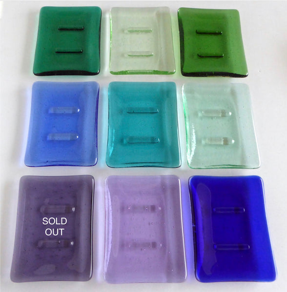 Fused Glass Soap Dish in Transparent Glass