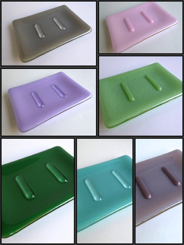 Fused Glass Soap Dish in Opaque Glass 