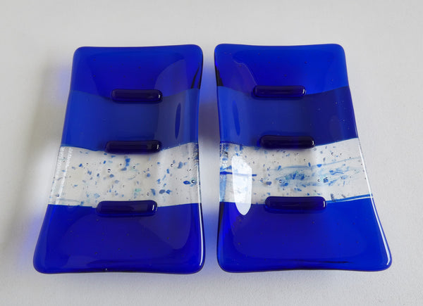 Fused Glass Soap Dish in Cobalt Blue