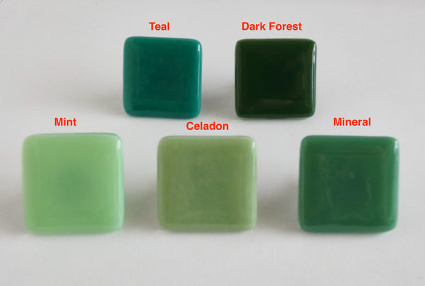 Green Fused Glass Cabinet Door Knobs