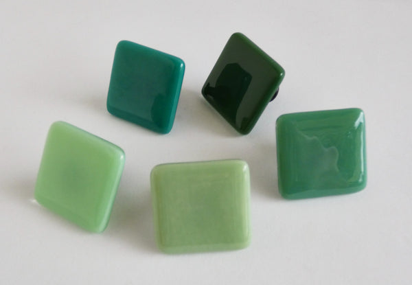 Green Fused Glass Cabinet Door Knobs