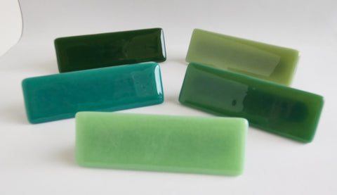 Green Fused Glass Cabinet or Drawer Pulls