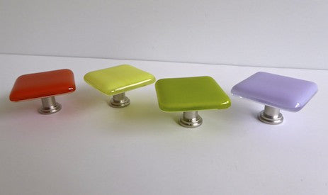 Bright Colors Fused Glass Cabinet Door Knobs-1
