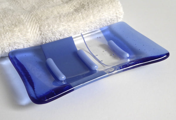 Periwinkle Blue Fused Glass Soap Dish-1