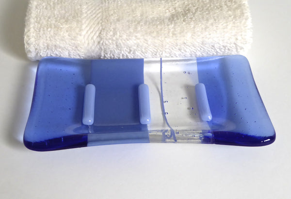 Periwinkle Blue Fused Glass Soap Dish-2