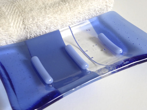 Periwinkle Blue Fused Glass Soap Dish-3