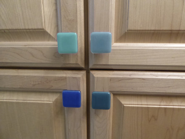Blue Fused Glass Cabinet Door Knobs-3