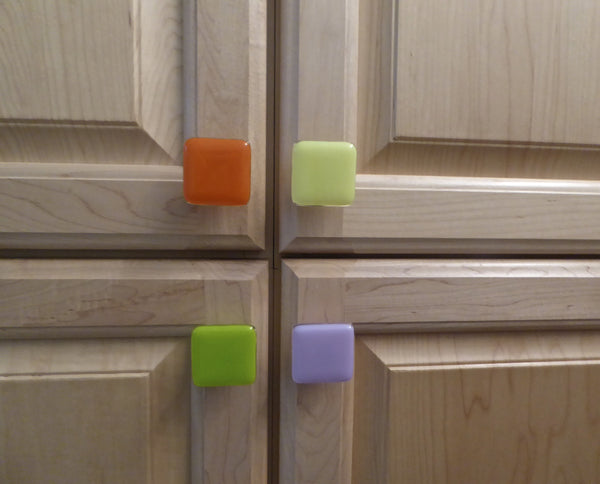 Bright Colors Fused Glass Cabinet Door Knobs-3