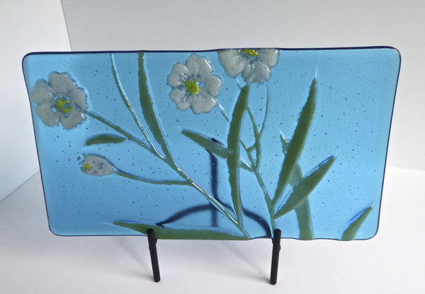 Fused Glass Floral Art Plate-4