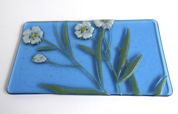 Fused Glass Floral Art Plate-2