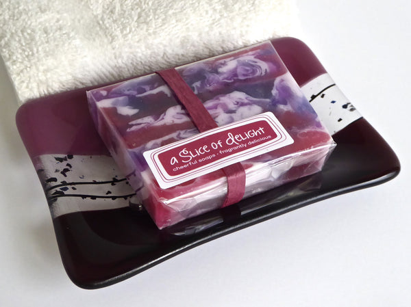 Large Soap Dish in Deep Plum Fused Glass-5