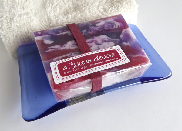 Periwinkle Blue Fused Glass Soap Dish-5