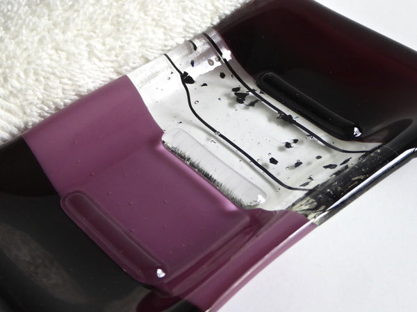 Fused Glass Soap Dish in Deep Plum-3