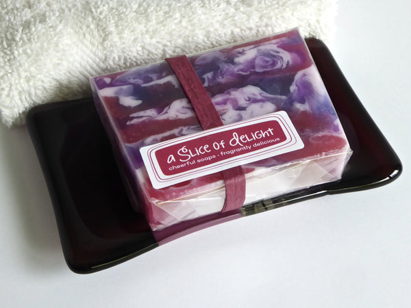 Fused Glass Soap Dish in Deep Plum-4