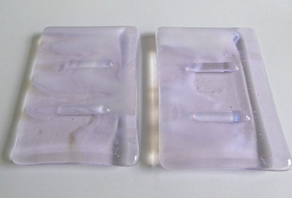 Streaky Pink Fused Glass Soap Dish