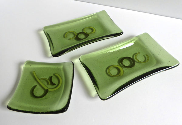 Fused Glass Small Dish in Leaf Green