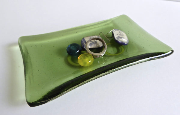 Fused Glass Small Dish in Leaf Green