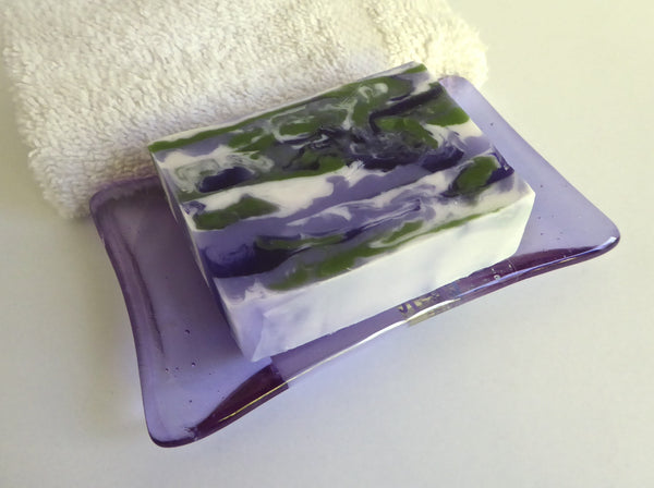 Fused Glass Soap Dish in Lavender-5