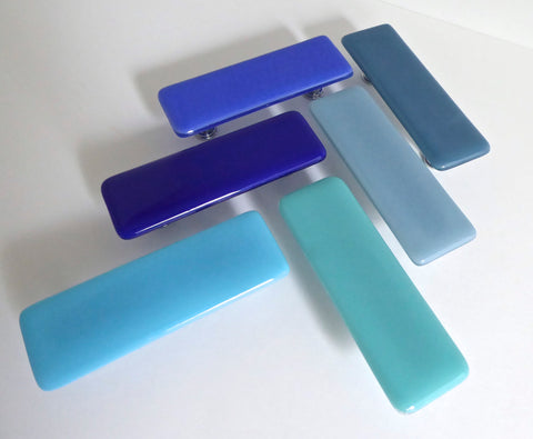 Blue Fused Glass Cabinet or Drawer Pulls