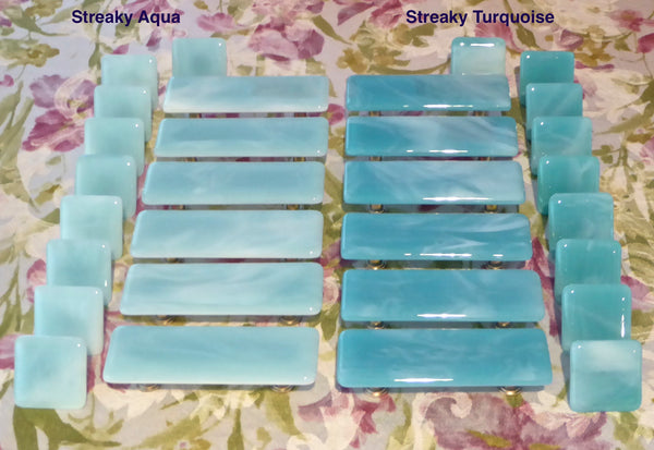 Streaky Fused Glass Cabinet or Drawer Pulls