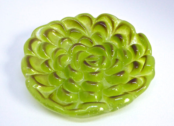 Green Fused Glass Succulent Dish