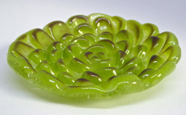 Green Fused Glass Succulent Dish