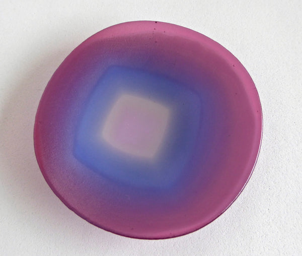 Pink and Blue Fused Glass Ring Dish