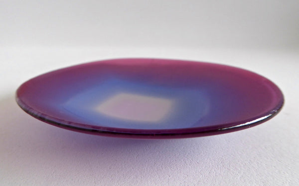 Pink and Blue Fused Glass Ring Dish