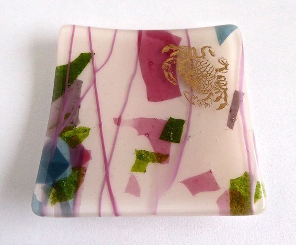 Fused Glass Pale Pink Sea Life Plates