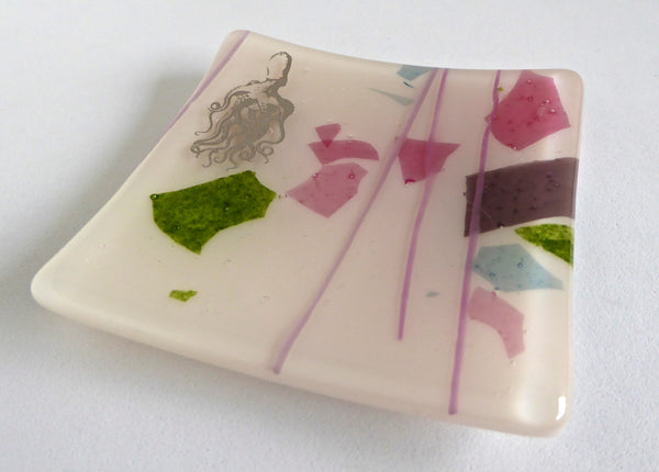 Fused Glass Pale Pink Sea Life Plates