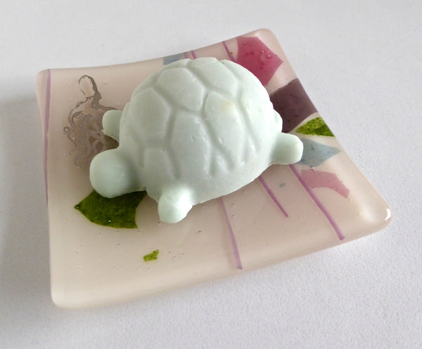 Fused Glass Pale Pink Sea Life Plates