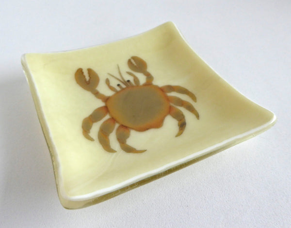 Fused Glass Crab Plate