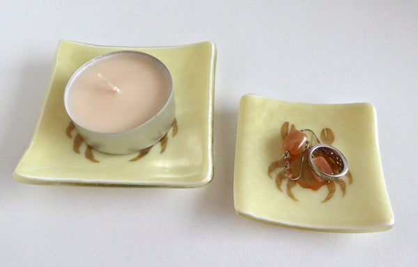 Fused Glass Crab Ring Dish