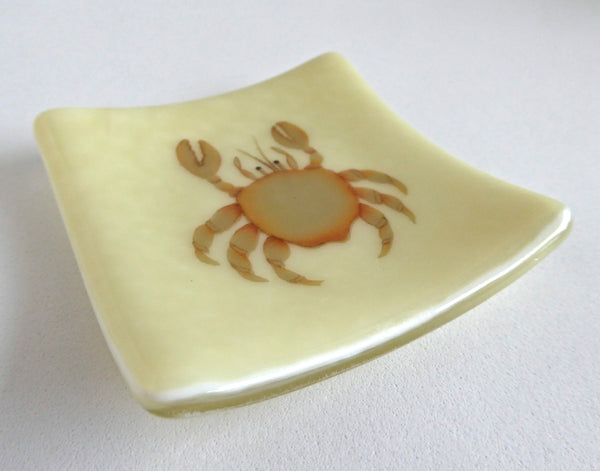 Fused Glass Crab Ring Dish