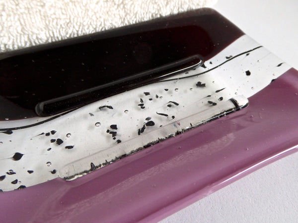 Large Soap Dish in Deep Plum Fused Glass