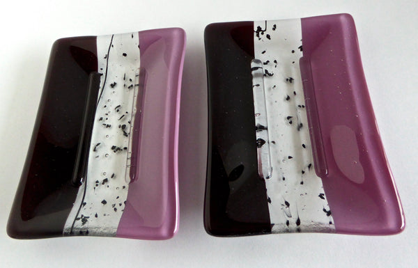 Large Soap Dish in Deep Plum Fused Glass