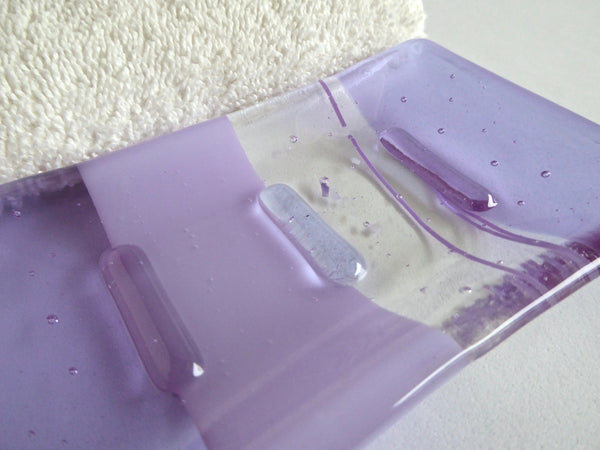 Fused Glass Soap Dish in Lavender