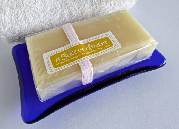 Fused Glass Soap Dish in Deep Royal Blue
